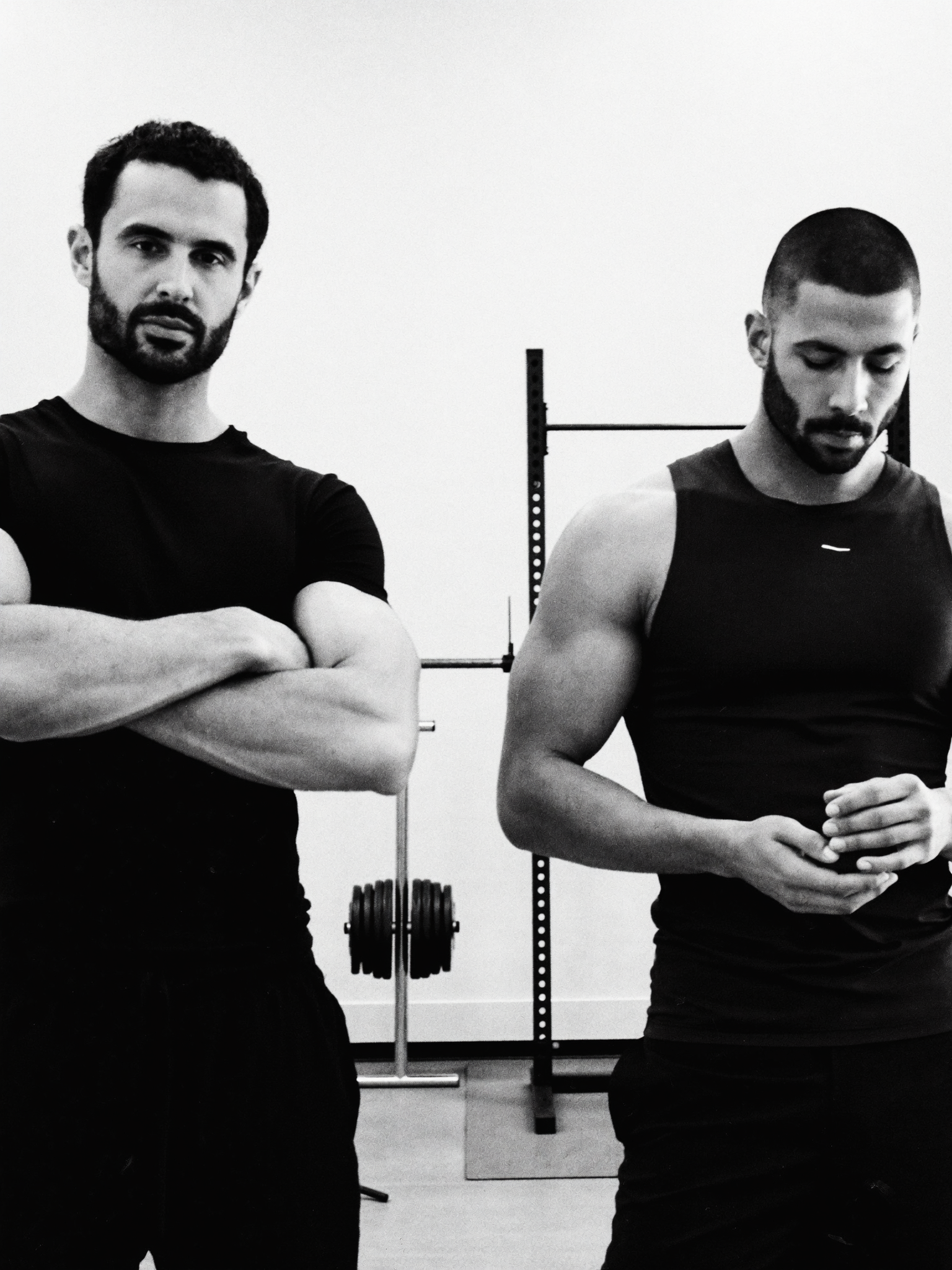 Coach with athlete in the gym
